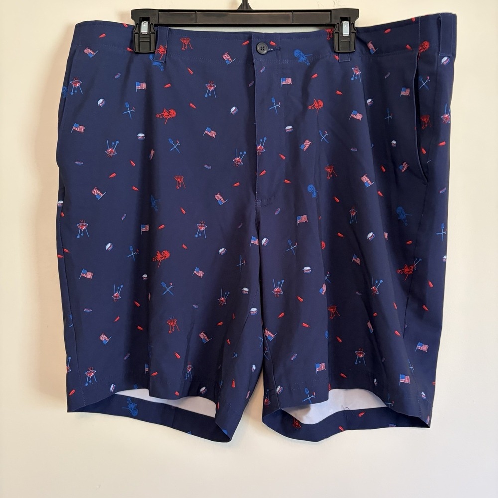 Pro Tour Sz 40 Shorts Patriotic‎ BBQ Fireworks America Flag Fourth Of July Blue